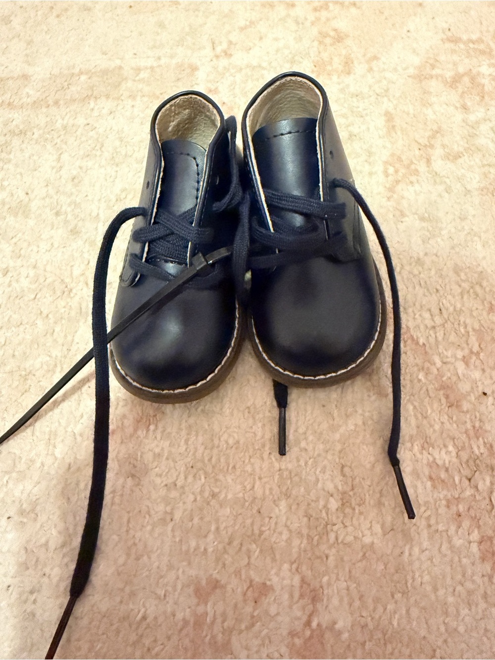 FootMates Navy Lace-Up Kids Dress Shoes